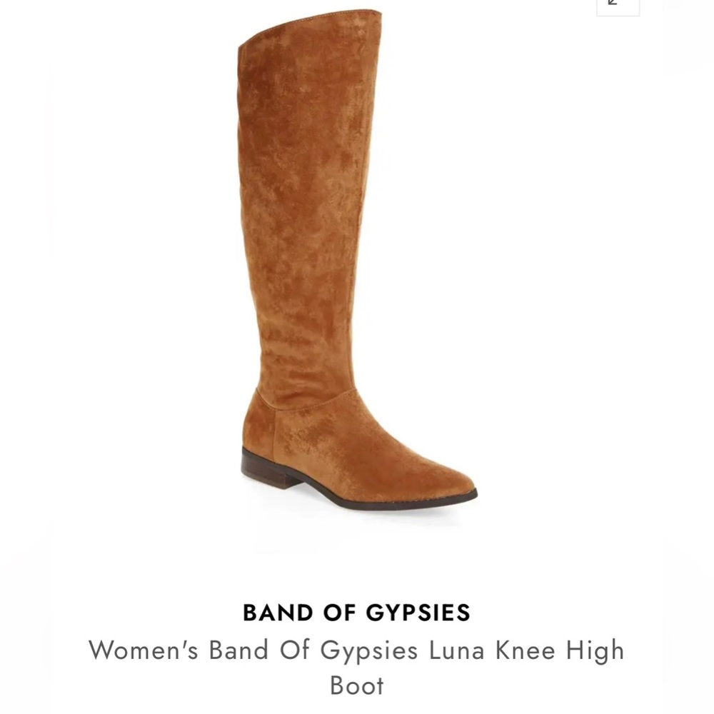 Band of Gypsies Luna Knee High Boot in Tan Suede Sz 7.5